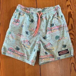 Vineyard Vines Boys size 6 Green Swim Shorts